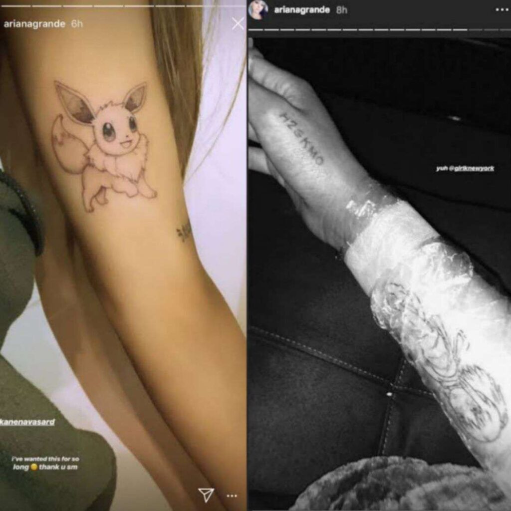Ariana grande anime tattoo